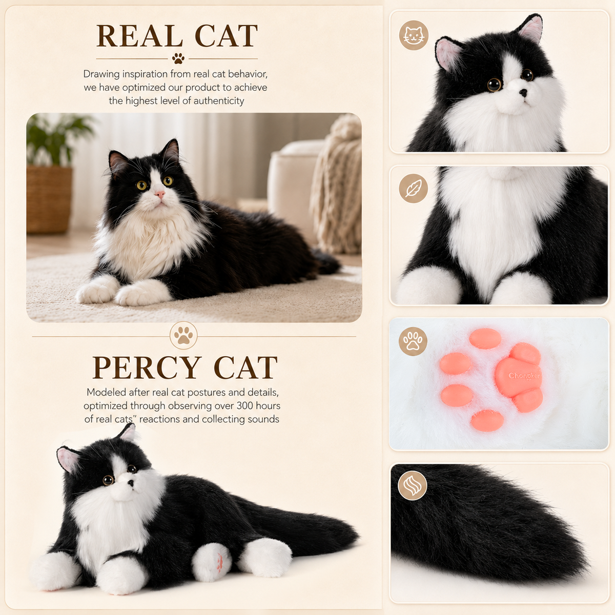 Percy Interactive Robot Cat Companion for Seniors
