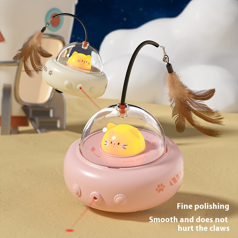 Electric UFO Cat Teaser Toy with Bell