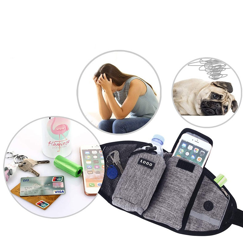 Hands-Free Dog Walking Waist Leash Bag