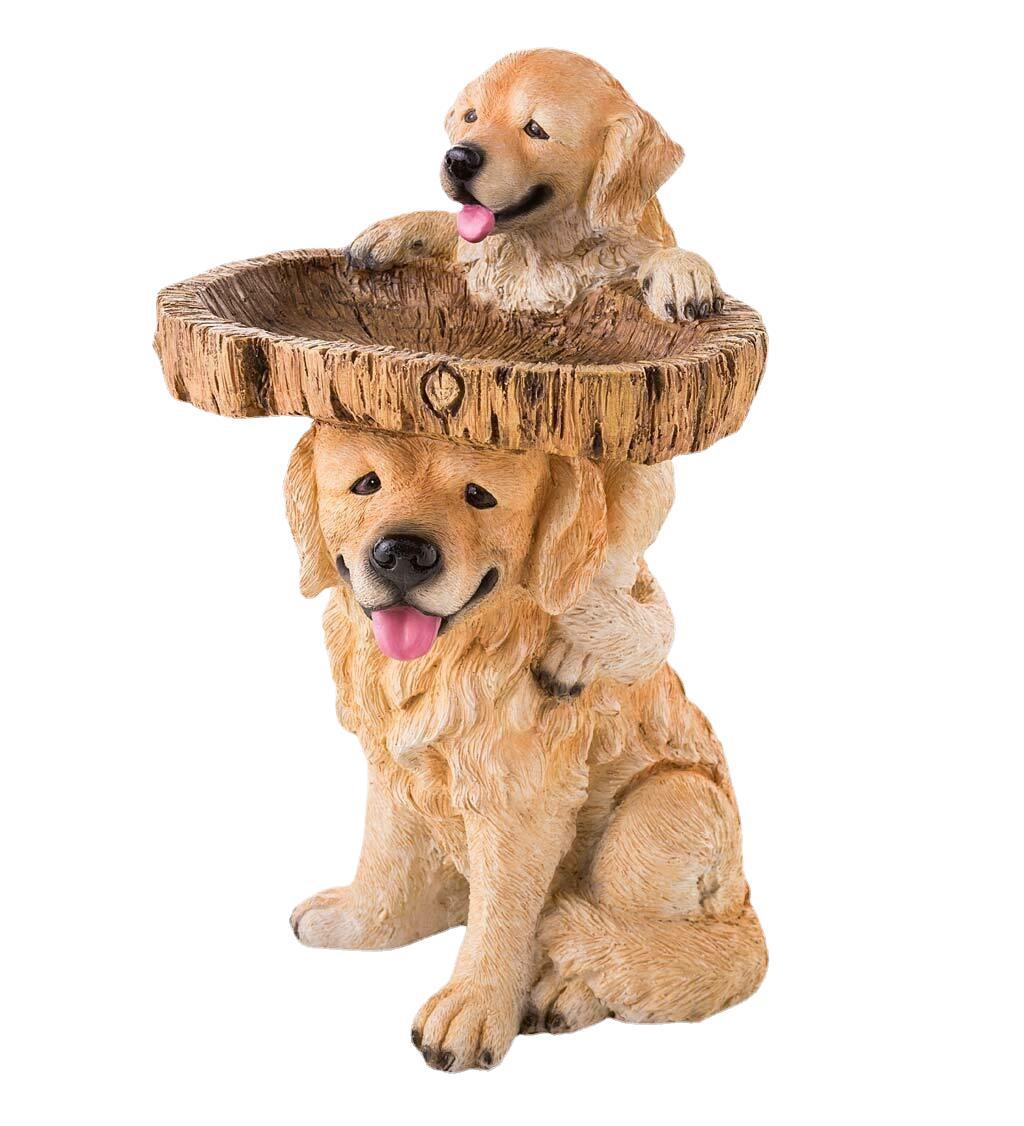 Resin ornaments, handicrafts, garden decoration, Bird Bath, dog tree, bird drinking decorations