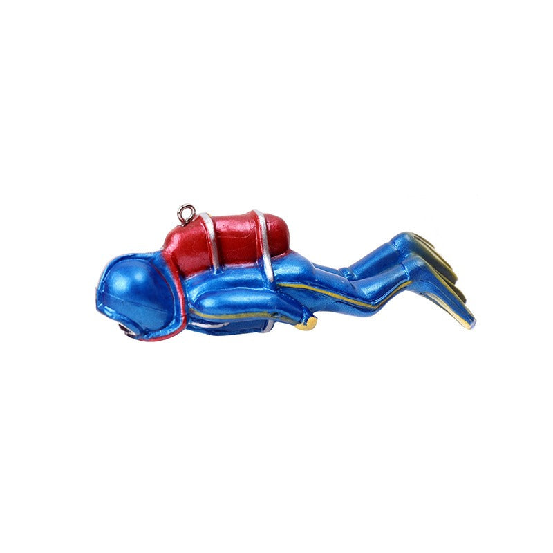 Fish Tank Aquarium Landscaping Decorations Small Decorations Blue Fat Diver Submerged Floating Diver