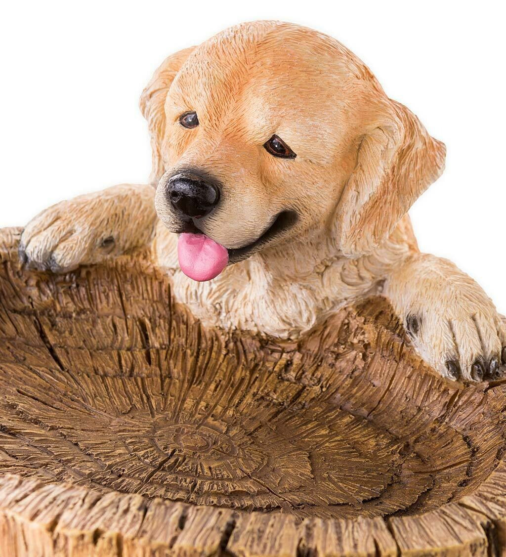 Resin ornaments, handicrafts, garden decoration, Bird Bath, dog tree, bird drinking decorations