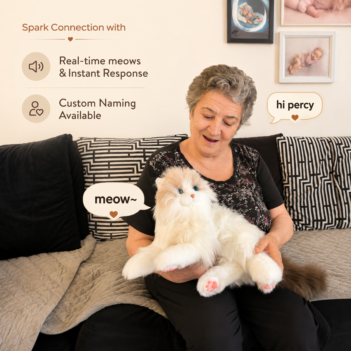 Percy Interactive Robot Cat Companion for Seniors