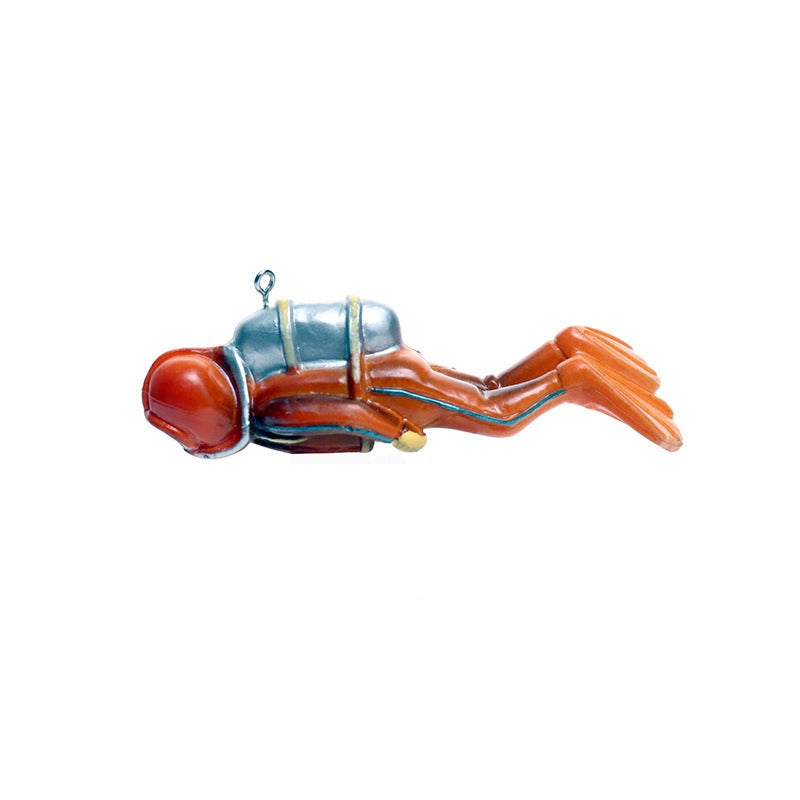 Fish Tank Aquarium Landscaping Decorations Small Decorations Blue Fat Diver Submerged Floating Diver