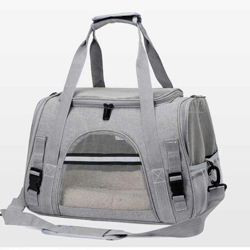 Foldable & Expandable Pet Carrier Bag - Mesh Breathable Cat/Dog Travel Bag, Convertible Crossbody Handbag for Small Pets