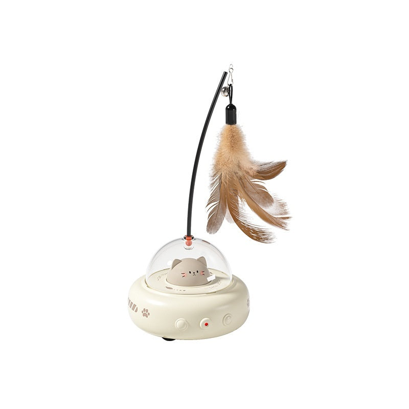 Electric UFO Cat Teaser Toy with Bell