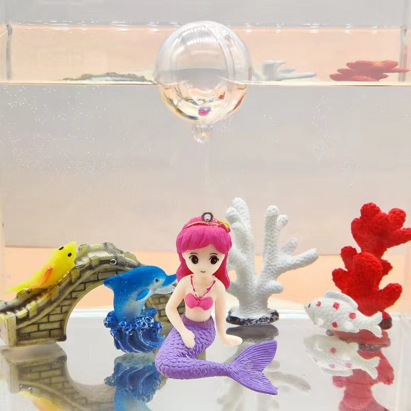 Fish Tank Aquarium Landscaping Decorations Small Decorations Blue Fat Diver Submerged Floating Diver