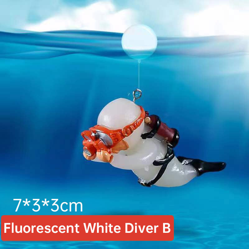 Fish Tank Aquarium Landscaping Decorations Small Decorations Blue Fat Diver Submerged Floating Diver