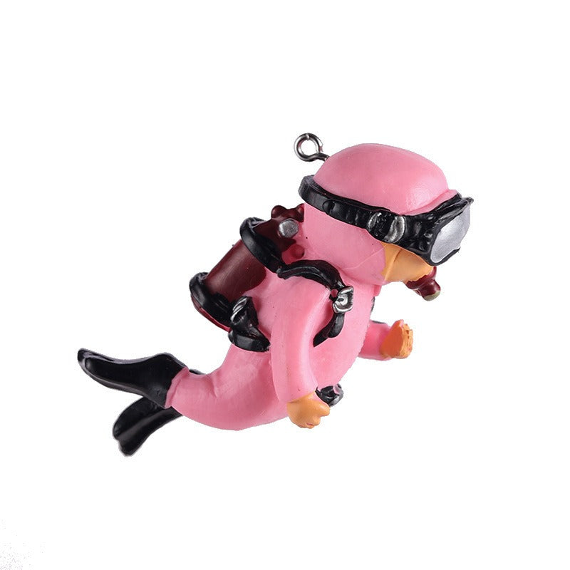 Fish Tank Aquarium Landscaping Decorations Small Decorations Blue Fat Diver Submerged Floating Diver