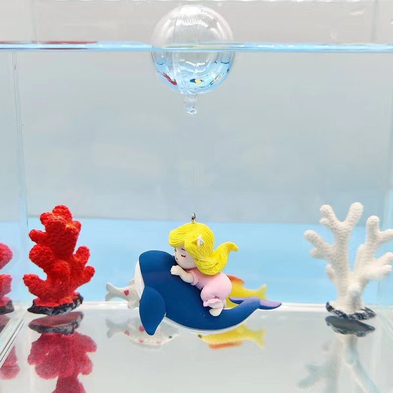 Fish Tank Aquarium Landscaping Decorations Small Decorations Blue Fat Diver Submerged Floating Diver