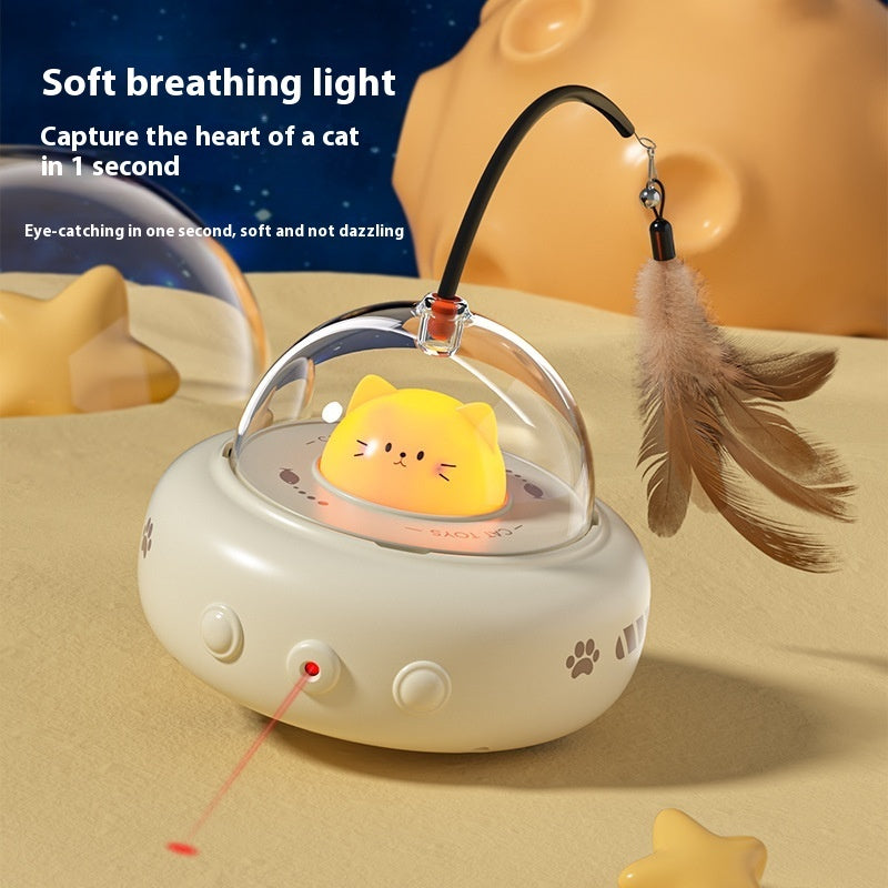 Electric UFO Cat Teaser Toy with Bell