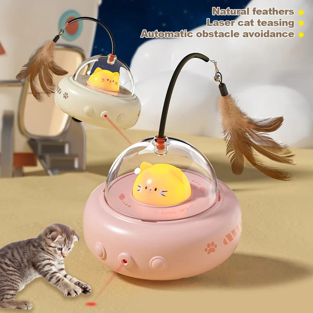 Electric UFO Cat Teaser Toy with Bell