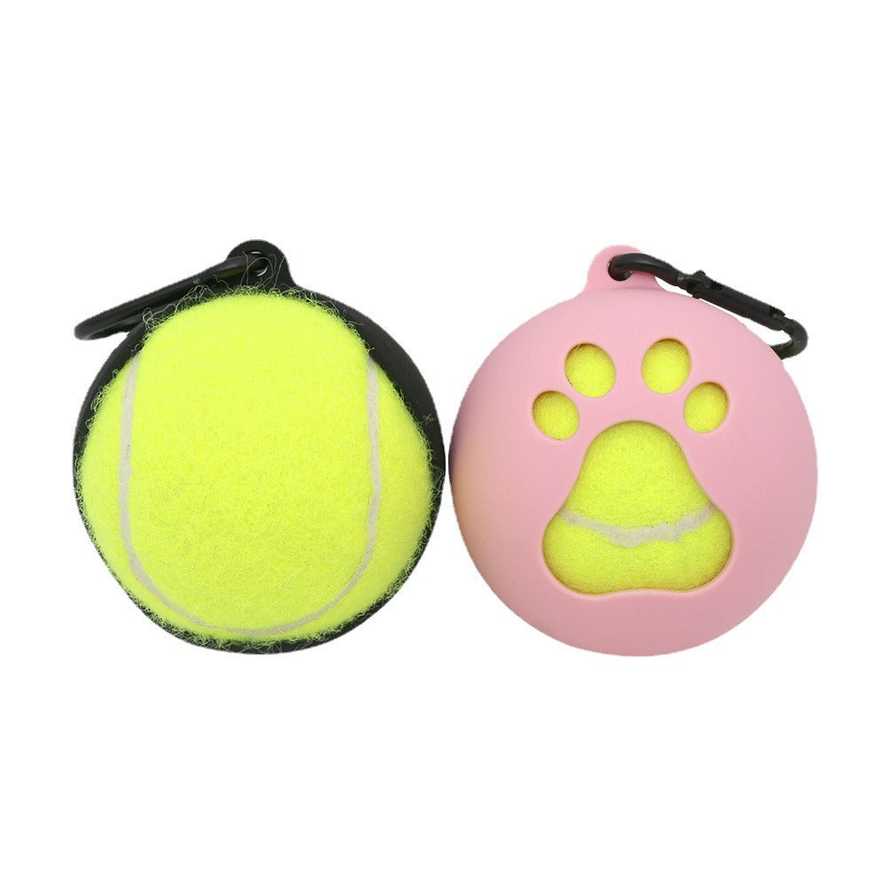 Pet tennis rack tennis set toy ball stand portable hands-free dog walking supplies training ball cover
