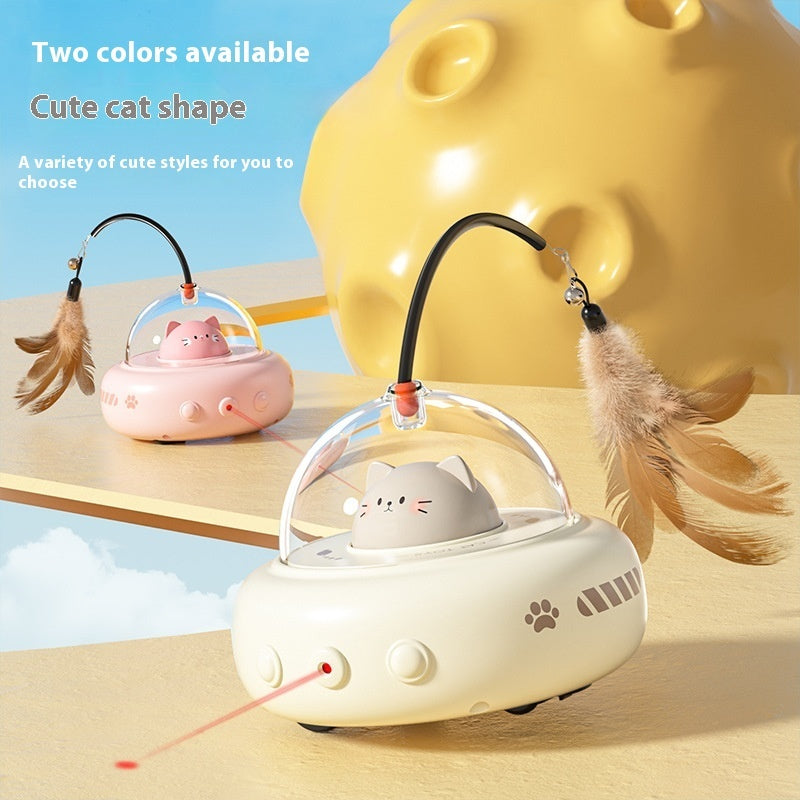 Electric UFO Cat Teaser Toy with Bell