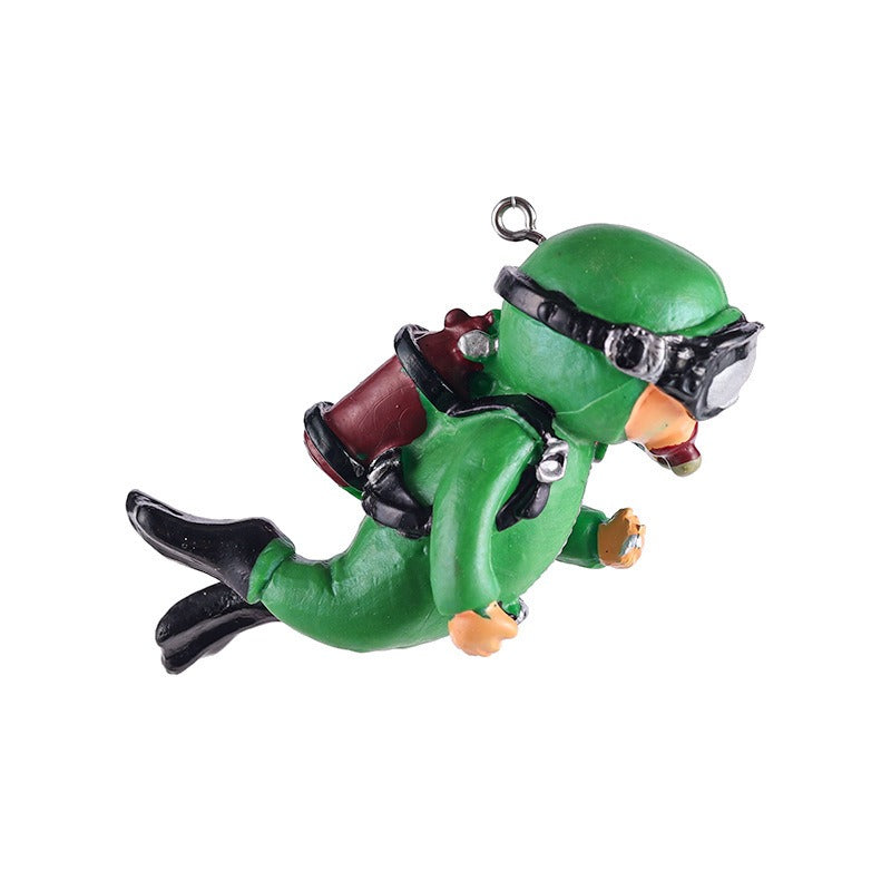 Fish Tank Aquarium Landscaping Decorations Small Decorations Blue Fat Diver Submerged Floating Diver