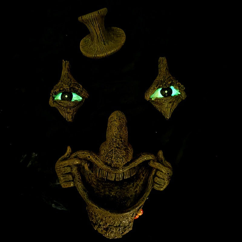 Radiant bark monster face bird feeder manual facial resin ornament