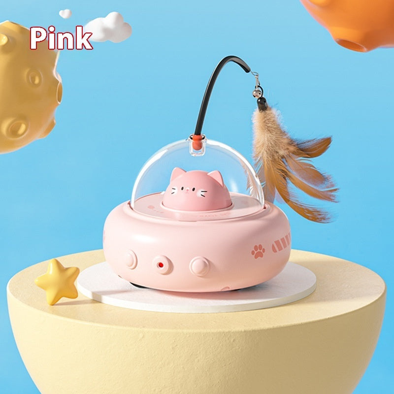 Electric UFO Cat Teaser Toy with Bell