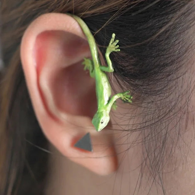 Frog Lizard Earless Ear Clip Retro Punk Exaggerated Frog Earbone Clip Earrings