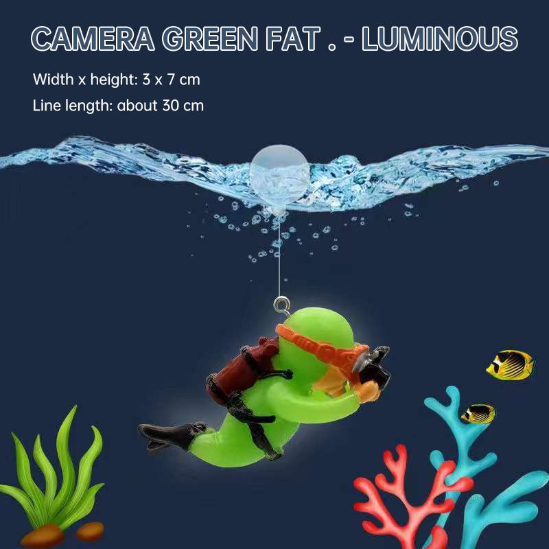 Fish Tank Aquarium Landscaping Decorations Small Decorations Blue Fat Diver Submerged Floating Diver