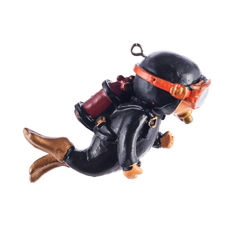 Fish Tank Aquarium Landscaping Decorations Small Decorations Blue Fat Diver Submerged Floating Diver