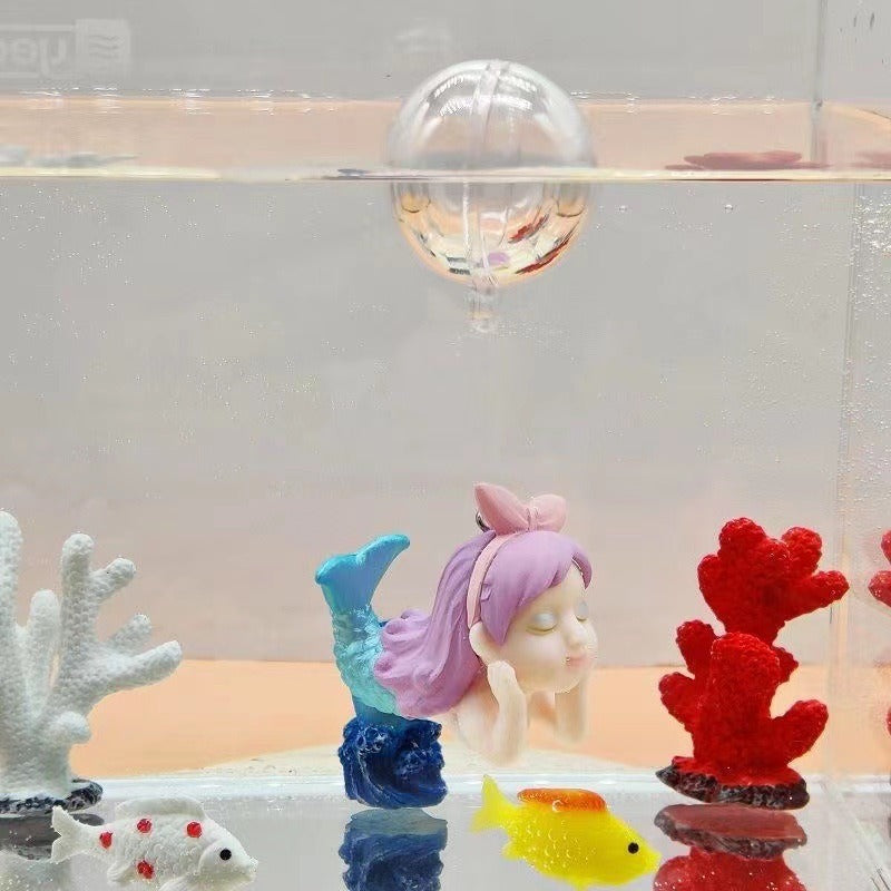 Fish Tank Aquarium Landscaping Decorations Small Decorations Blue Fat Diver Submerged Floating Diver