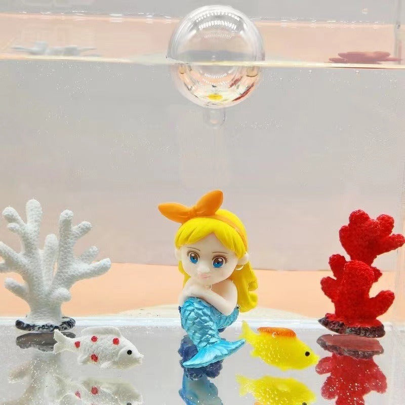 Fish Tank Aquarium Landscaping Decorations Small Decorations Blue Fat Diver Submerged Floating Diver
