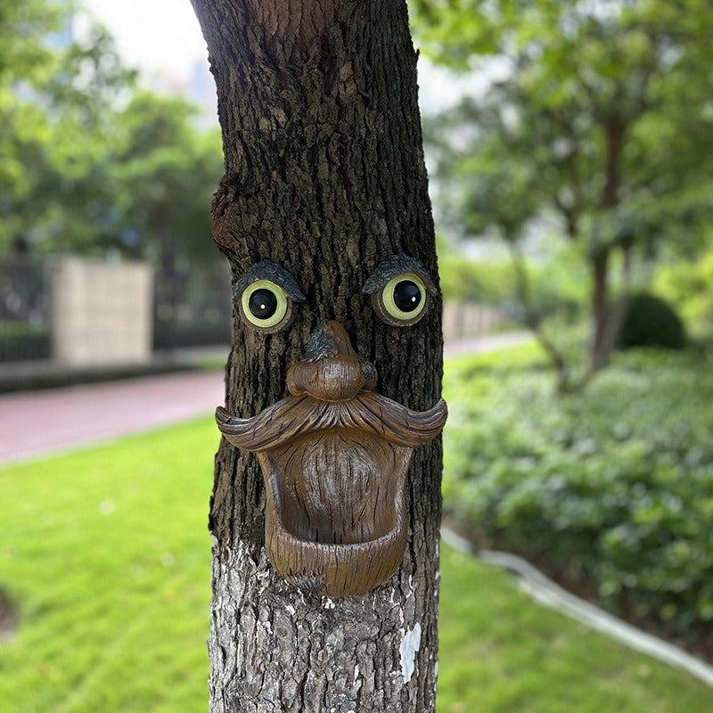 Tree bark monster bird feeder garden decoration resin