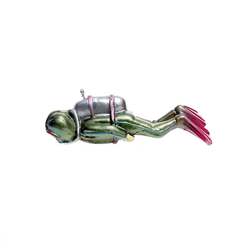 Fish Tank Aquarium Landscaping Decorations Small Decorations Blue Fat Diver Submerged Floating Diver
