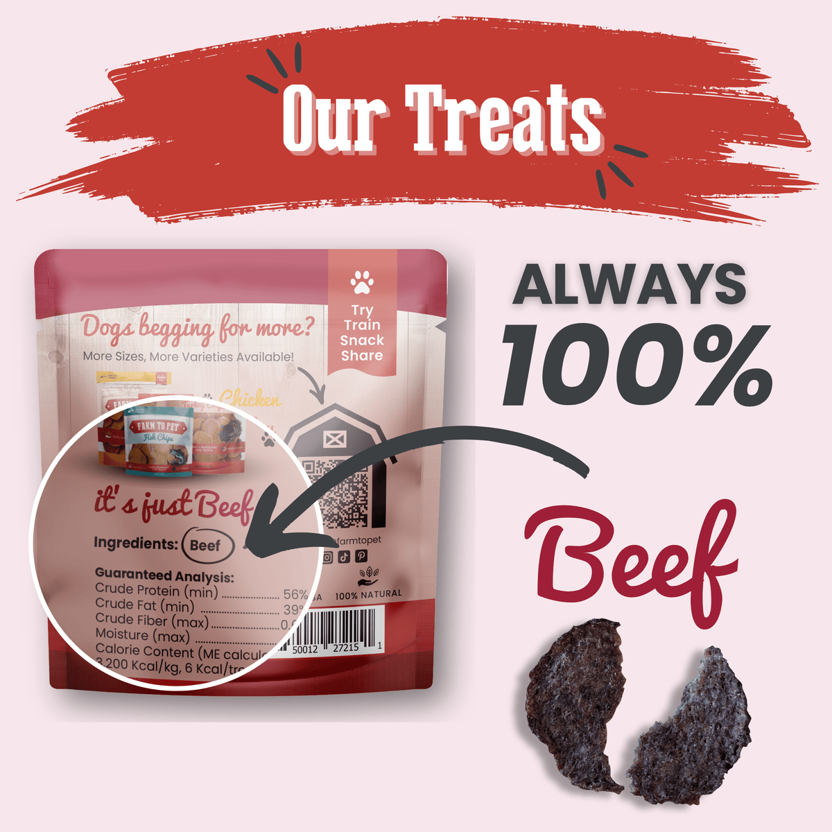 Beef Chips Snack Pack Bundles | Dog Treats for Training & Travel