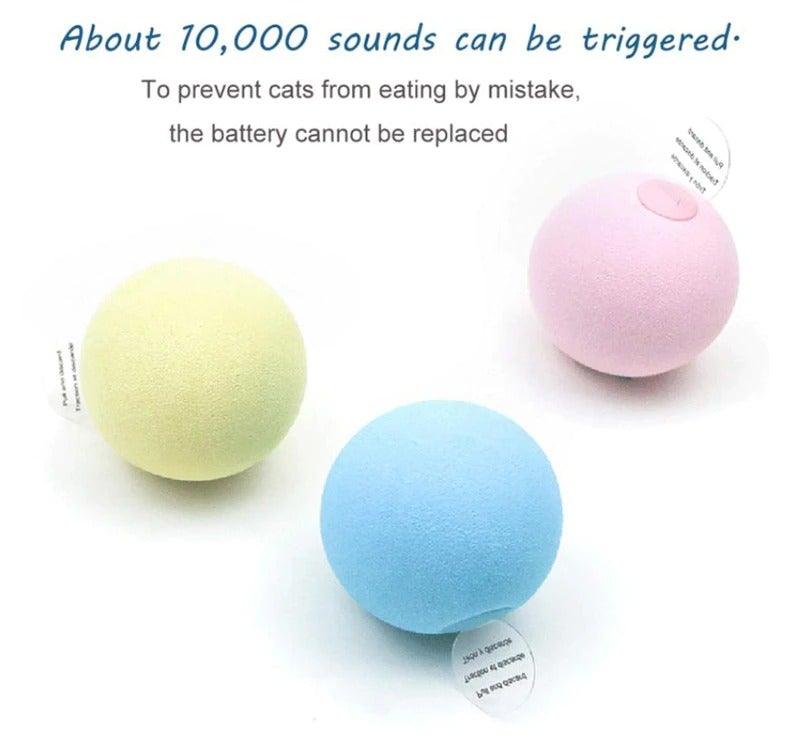 Interactive Chirping Cat Ball Toy with Catnip (3-Pack)