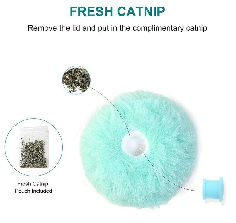 Interactive Chirping Cat Ball Toy with Catnip (3-Pack)