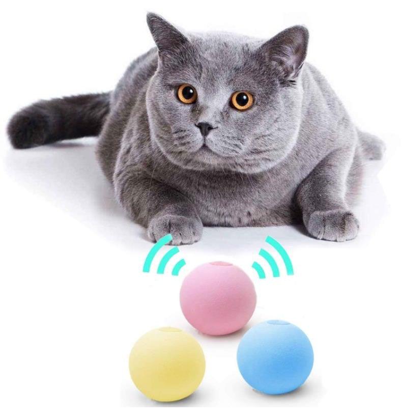 Interactive Chirping Cat Ball Toy with Catnip (3-Pack)