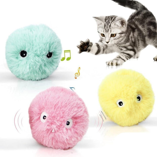 Interactive Chirping Cat Ball Toy with Catnip (3-Pack)
