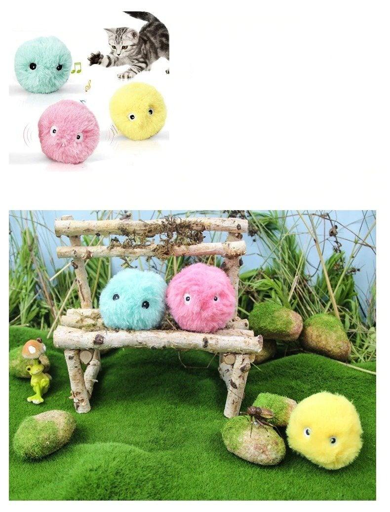 Interactive Chirping Cat Ball Toy with Catnip (3-Pack)