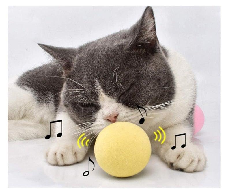 Interactive Chirping Cat Ball Toy with Catnip (3-Pack)