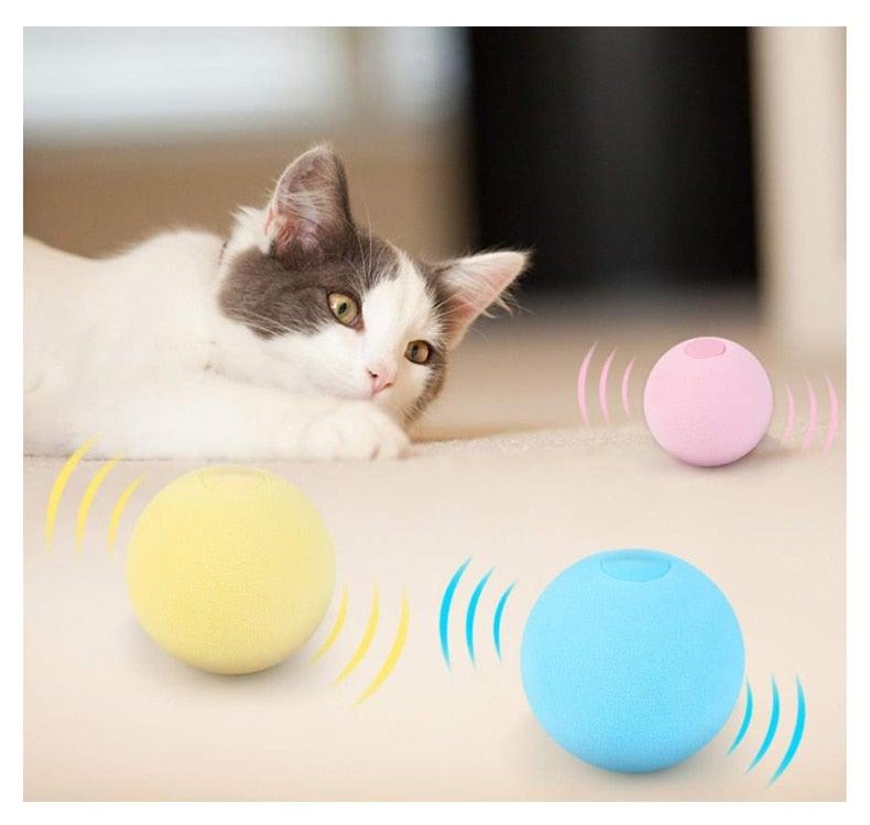 Interactive Chirping Cat Ball Toy with Catnip (3-Pack)